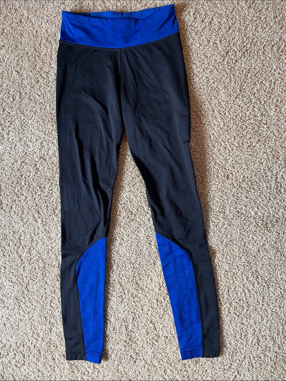 Under Armor Black Leggings with Royal Blue